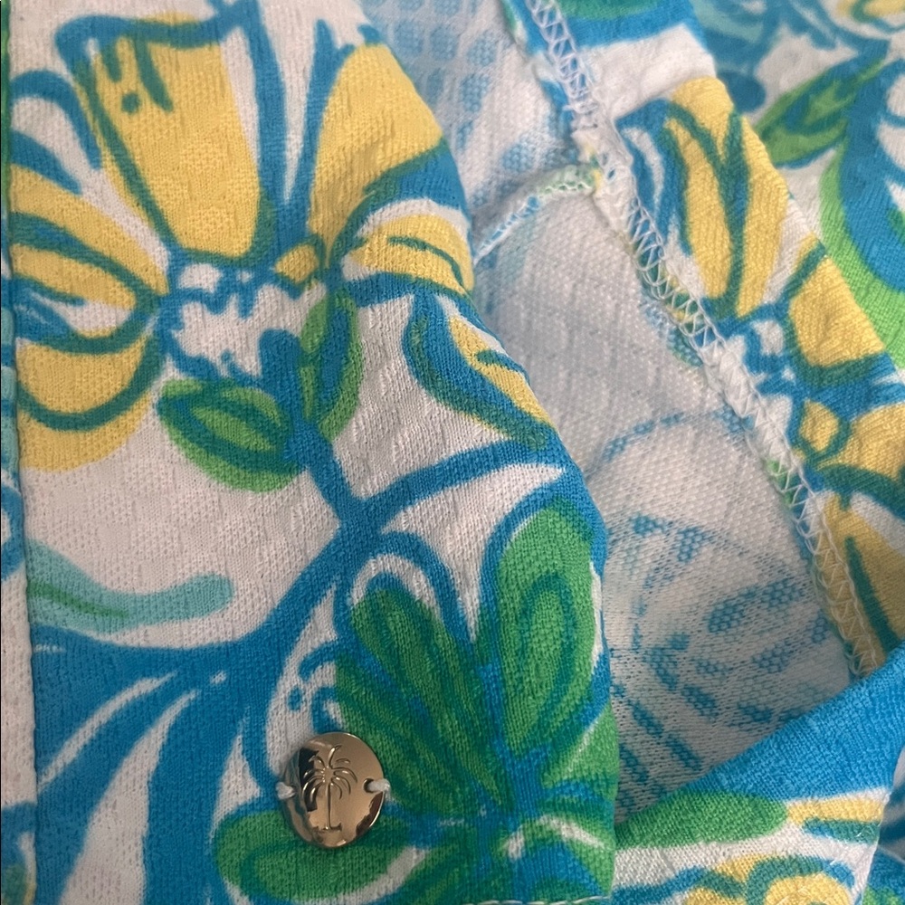 50# Lilly Pulitzer Blue and Green Floral Dress - Picture 8 of 8